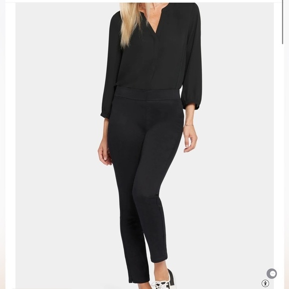 NYDJ Pull-On  skinny ankle Jeans With Sideseam Slit Size 00 black nwt - Picture 1 of 10